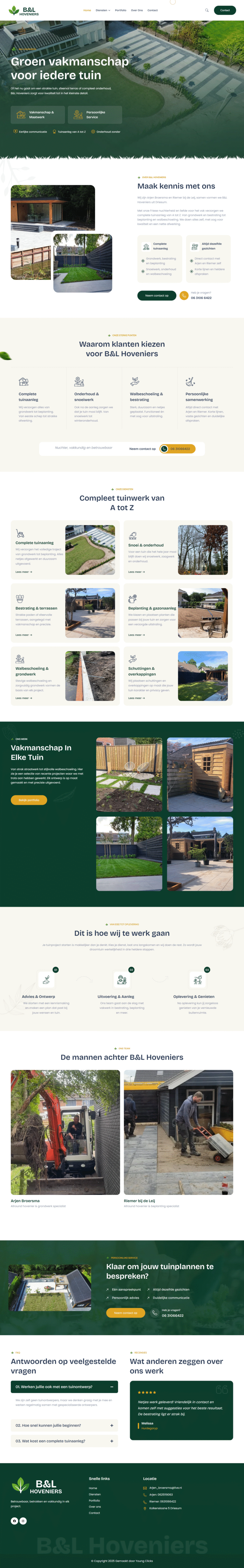 BL hovenier B&L door Young Clicks website