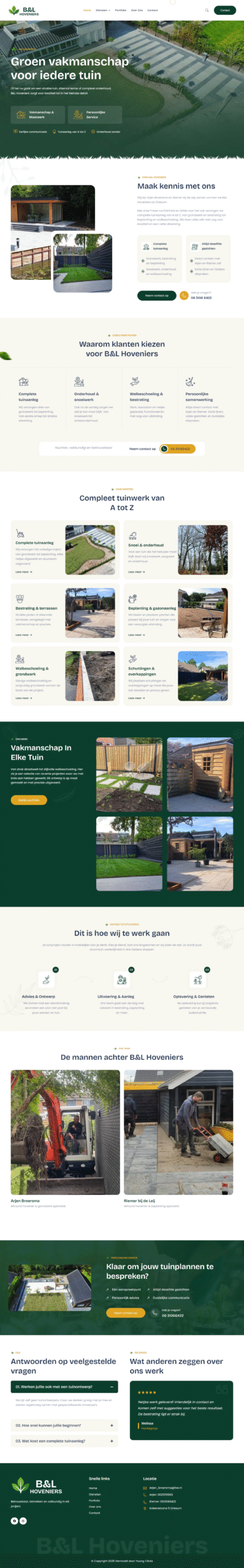 BL hovenier B&L door Young Clicks website